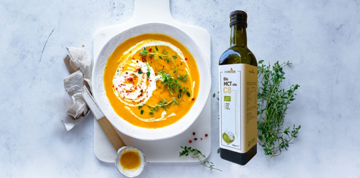 Zuppa arricchita con l'energia pura dell'Olio MCT