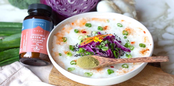 Congee di verdure allo zenzero & Green PH Alkaline 